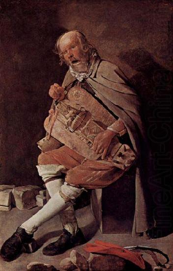 Hurdy gurdy player, Georges de La Tour